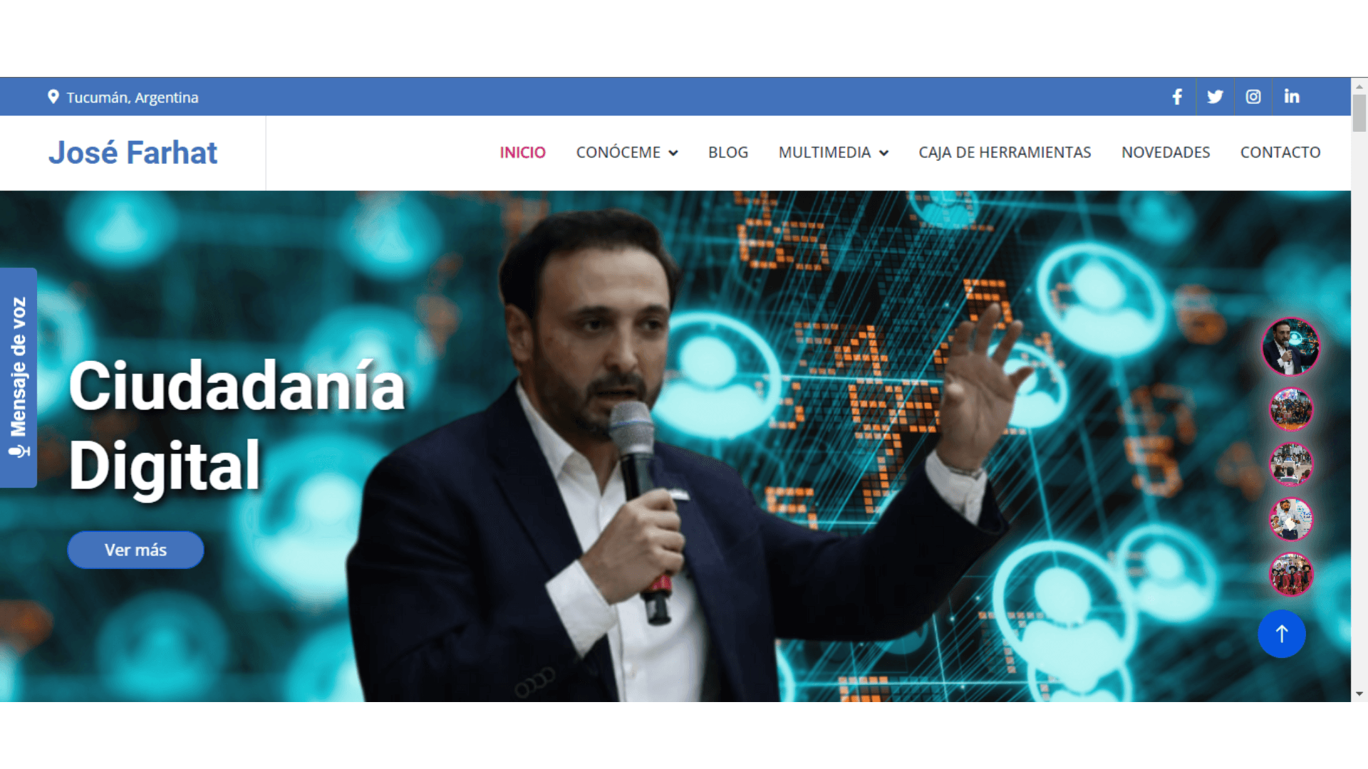 Captura de pantalla de Página Oficial José Farhat