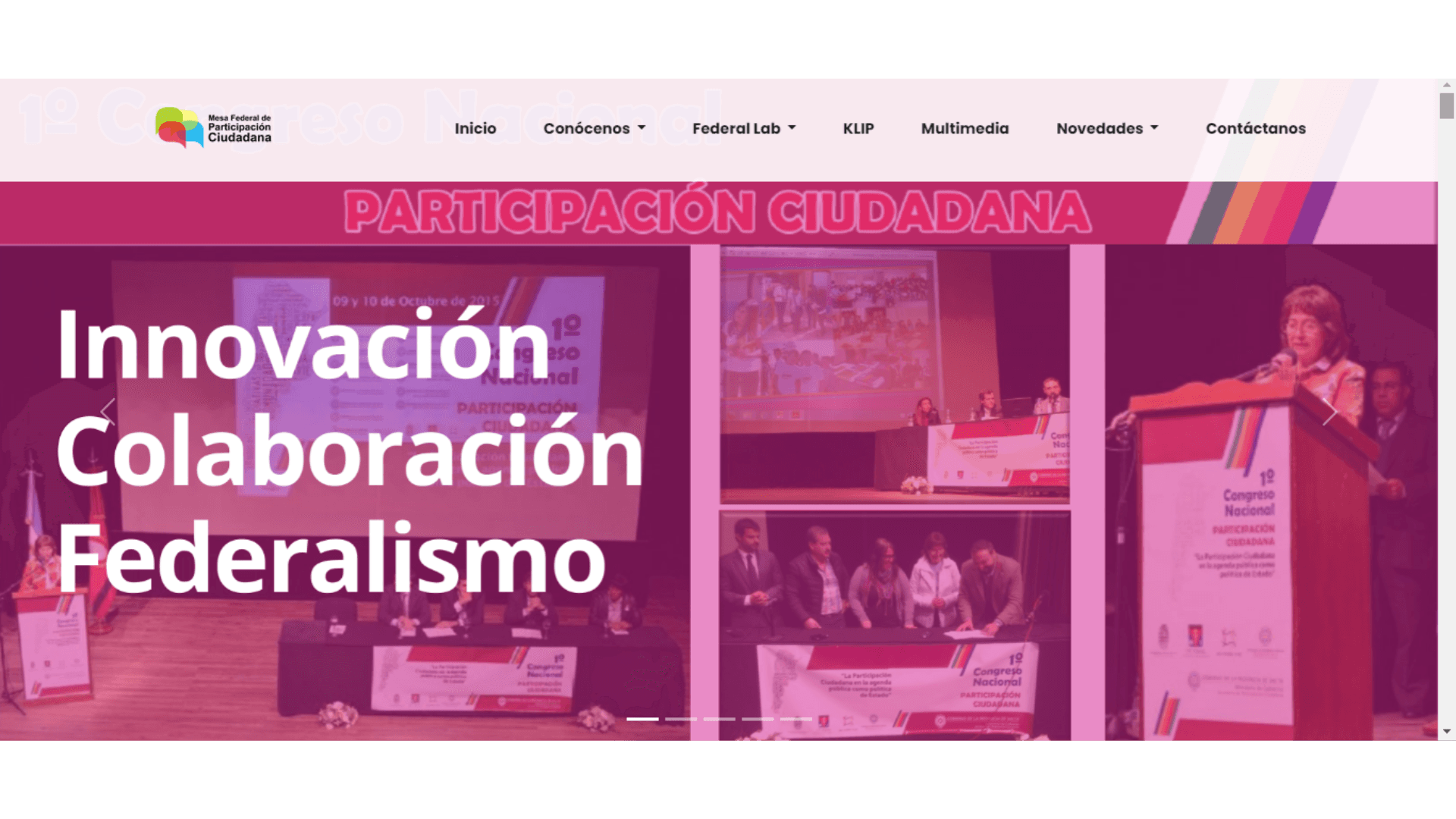 Captura de pantalla de Mesa Federal de Participación Ciudadana